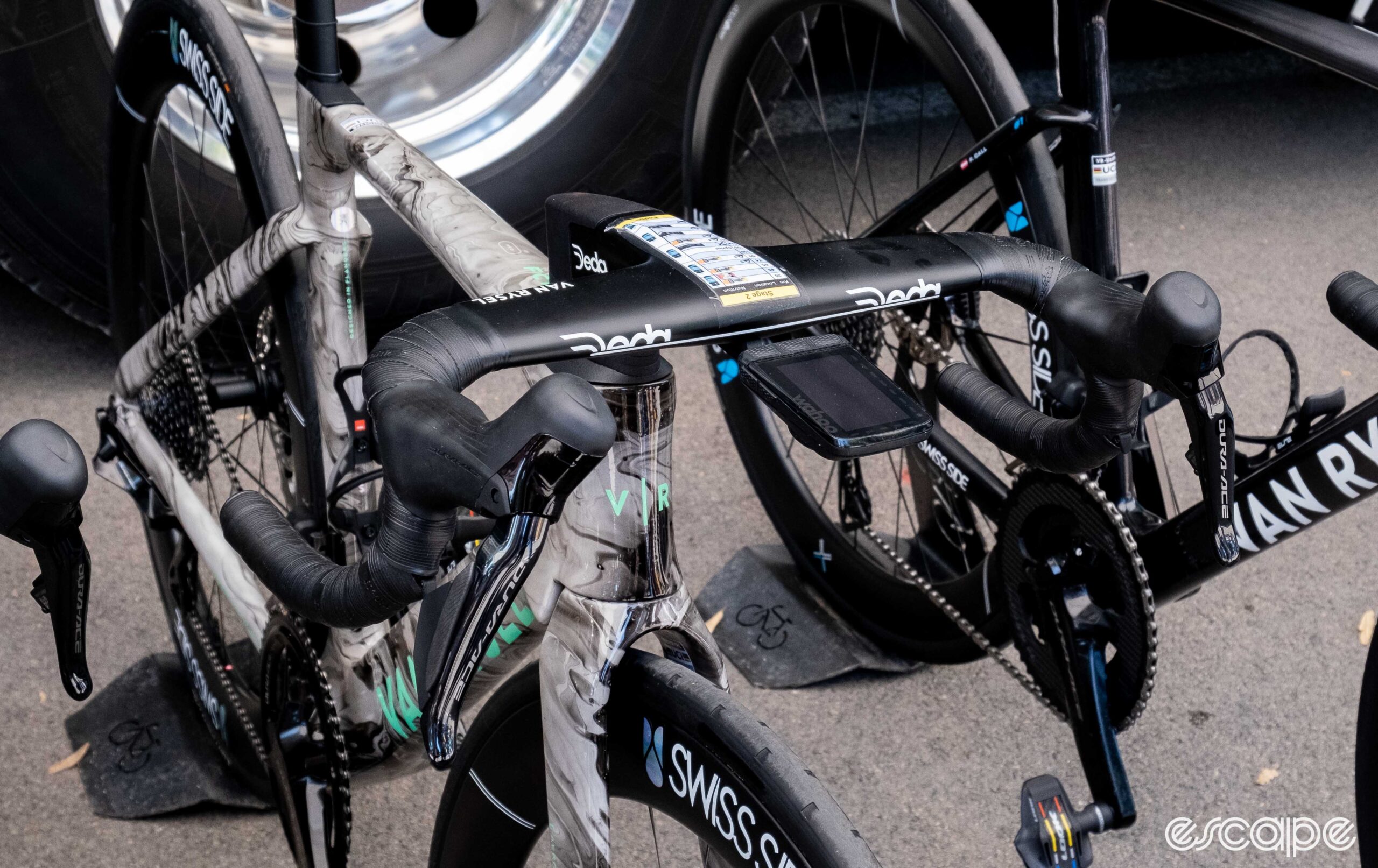 The photo shows Van Rysel's new FCR Pro aero bike bars
