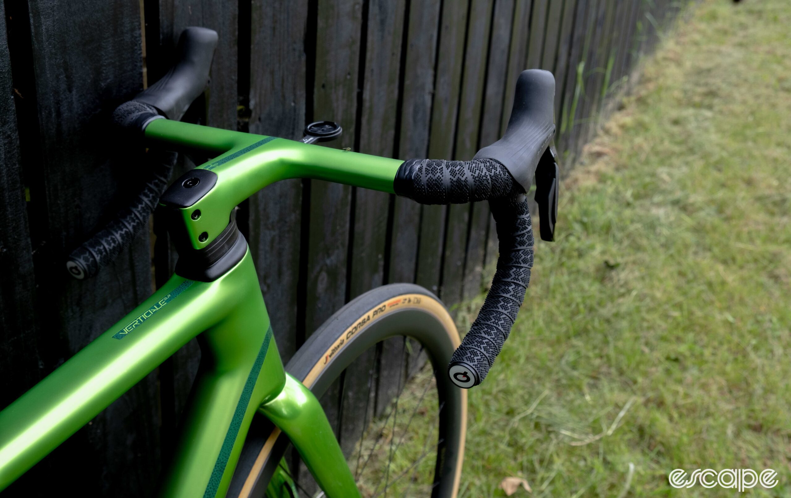 The photo shows the handlebars