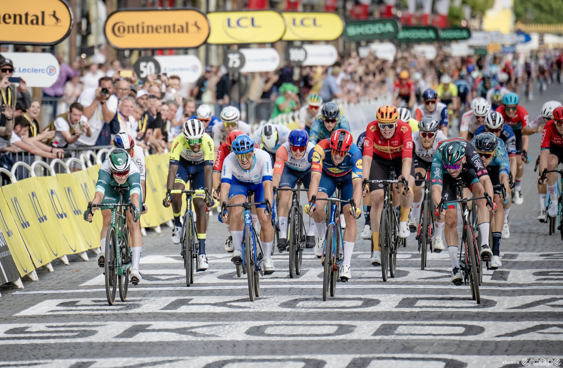 Jordi Meeus wins stage 21 of the Tour de France.