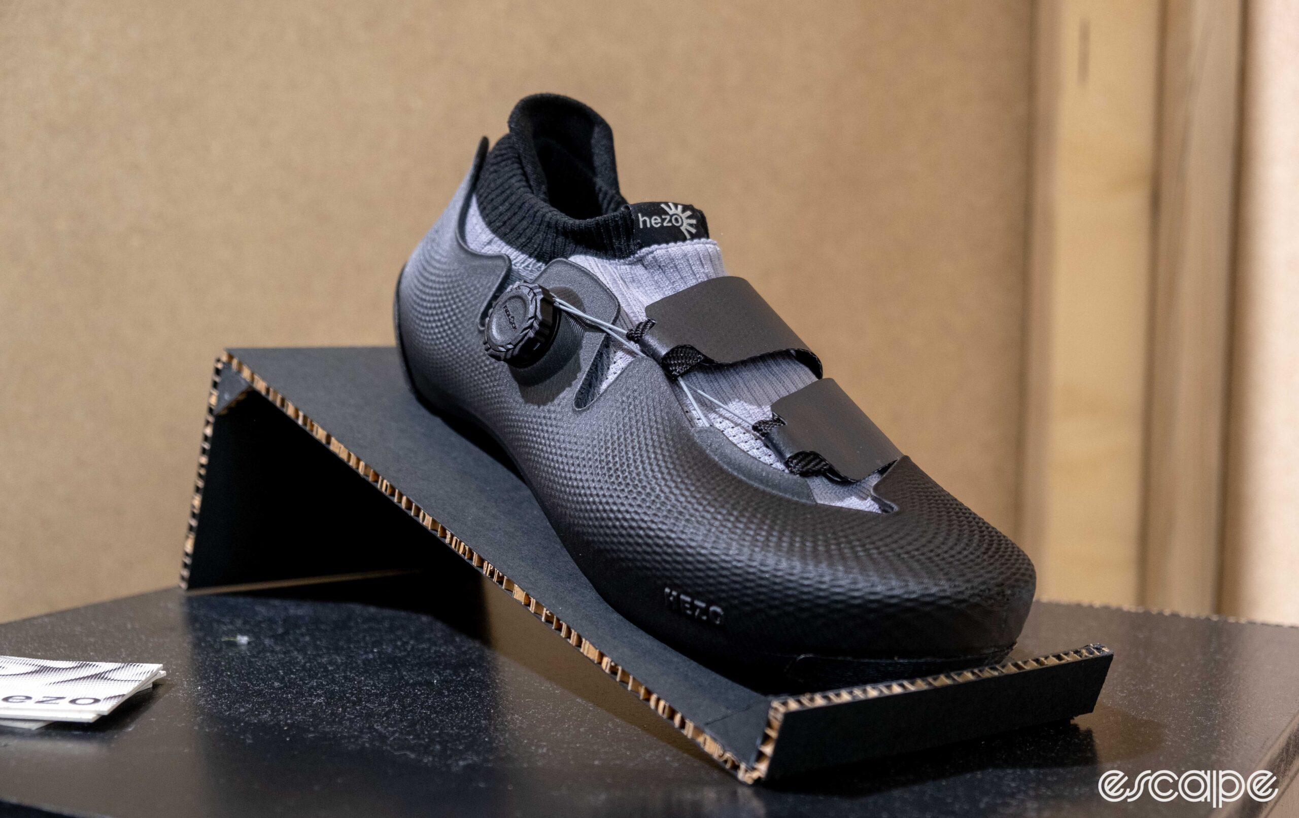 The photo shows the Hezo Helu One² 3d printed cycling shoes