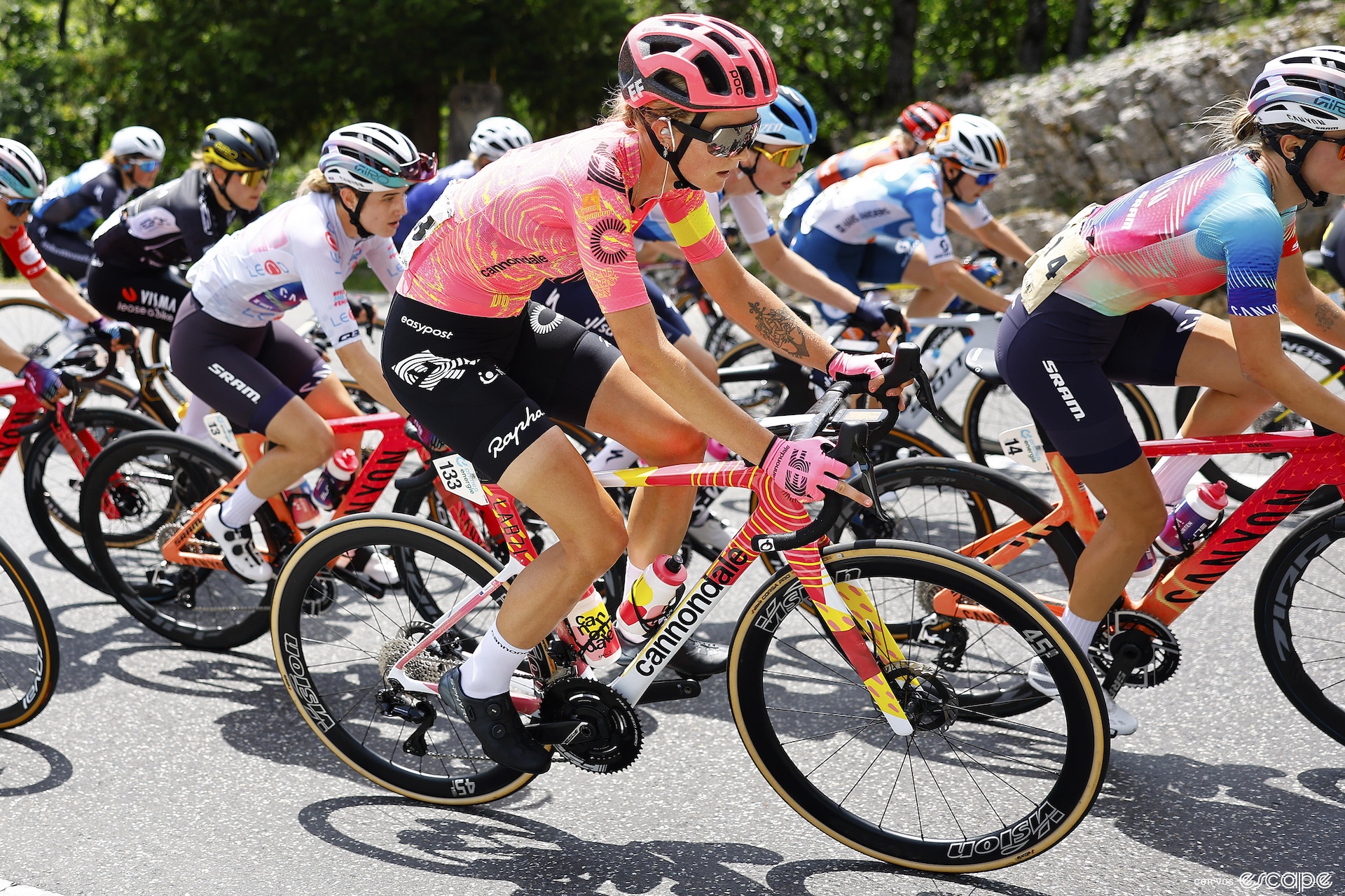 Kim in the peloton at the Tour de Suisse