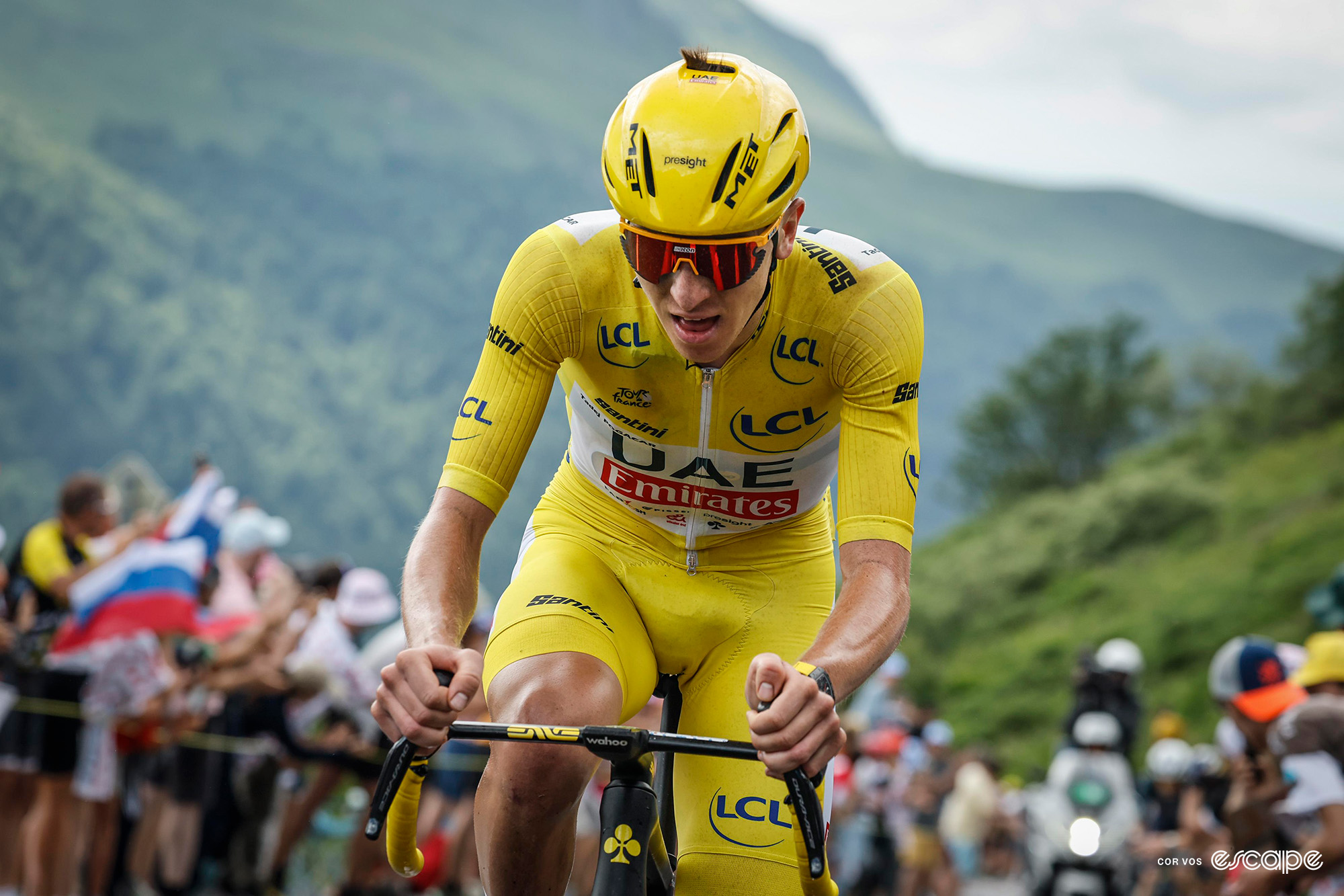 Tadej Pogačar on stage 11 of the 2024 Tour de France.