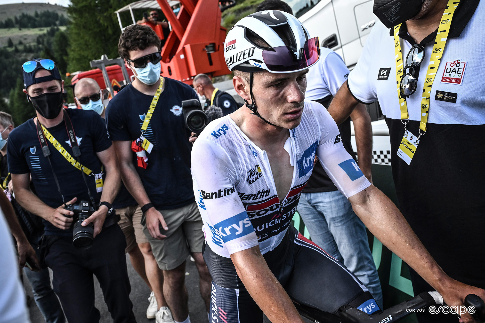 Remco Evenepoel after stage 20 of the Tour de France.