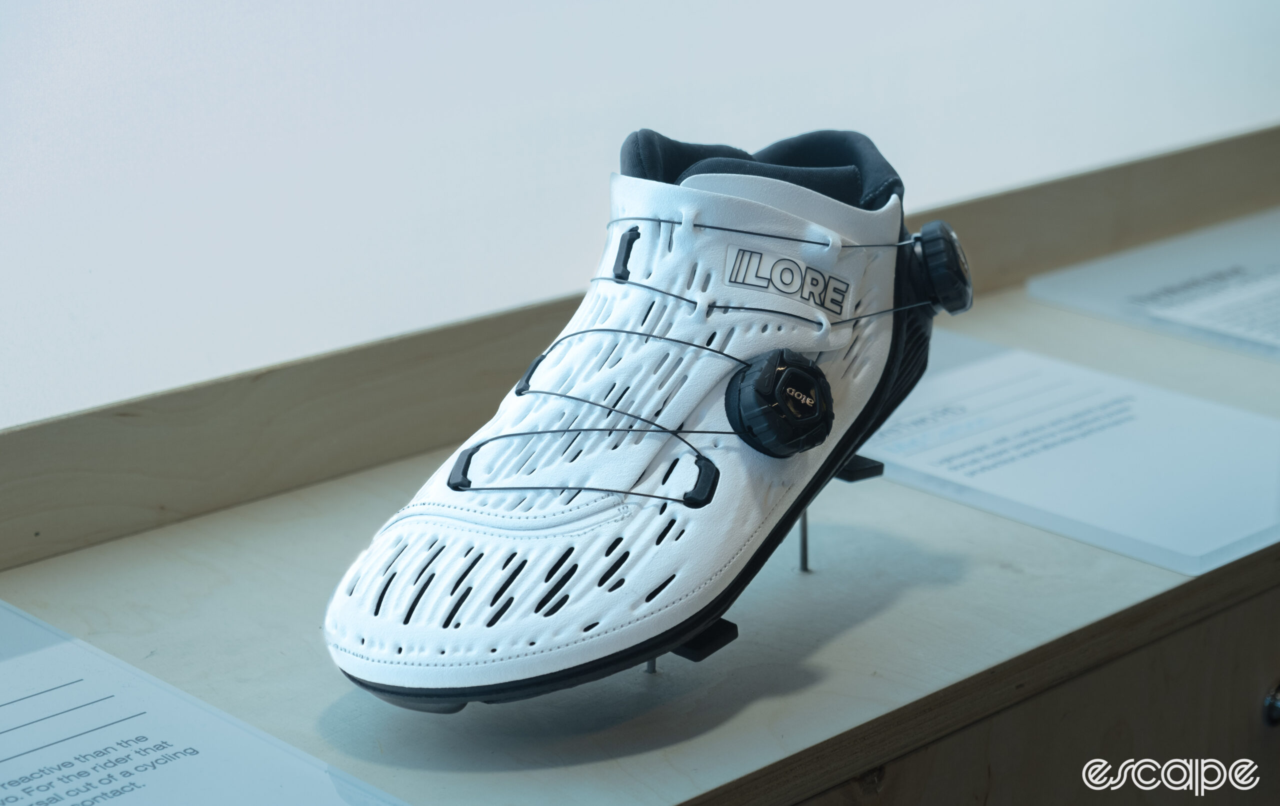 The photo shows the LoreTwo 3d printed cycling shoes