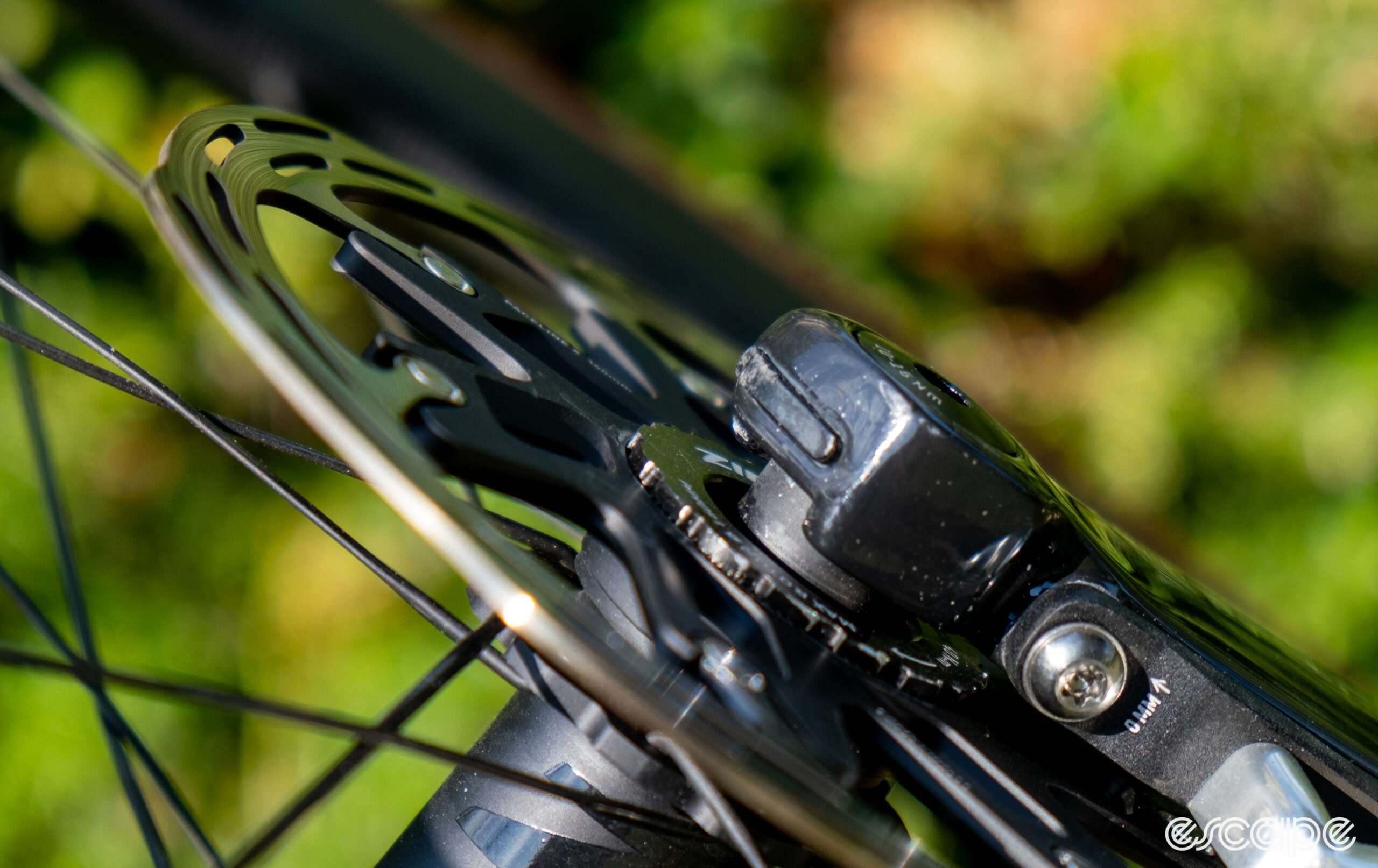 The photo shows the rubber strips on the fork ends of Canyon's new Aeroad CFR